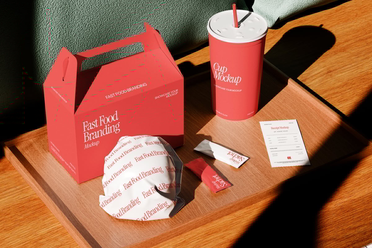 快餐品牌模型样机 (PSD)