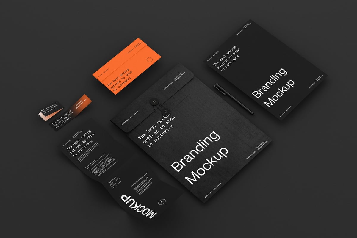 极简主义文具品牌模型样机 (PSD)