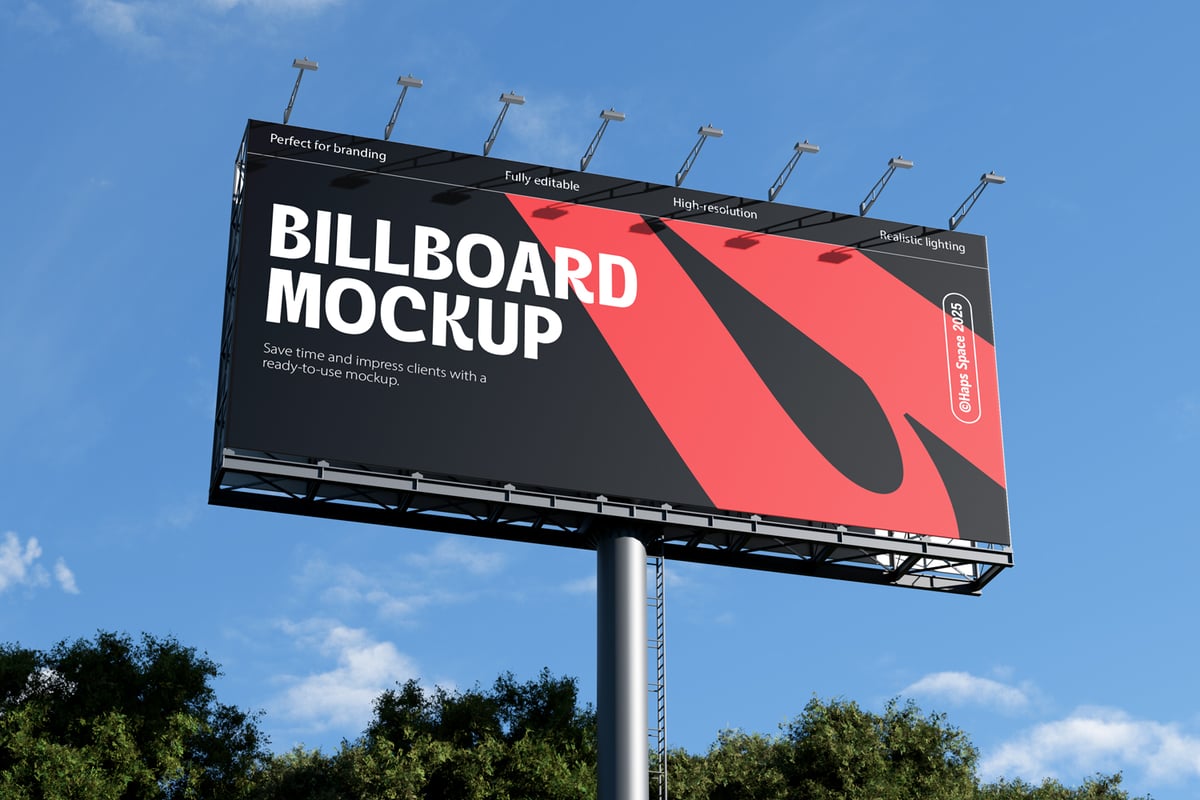 风景广告牌模型样机 (PSD)