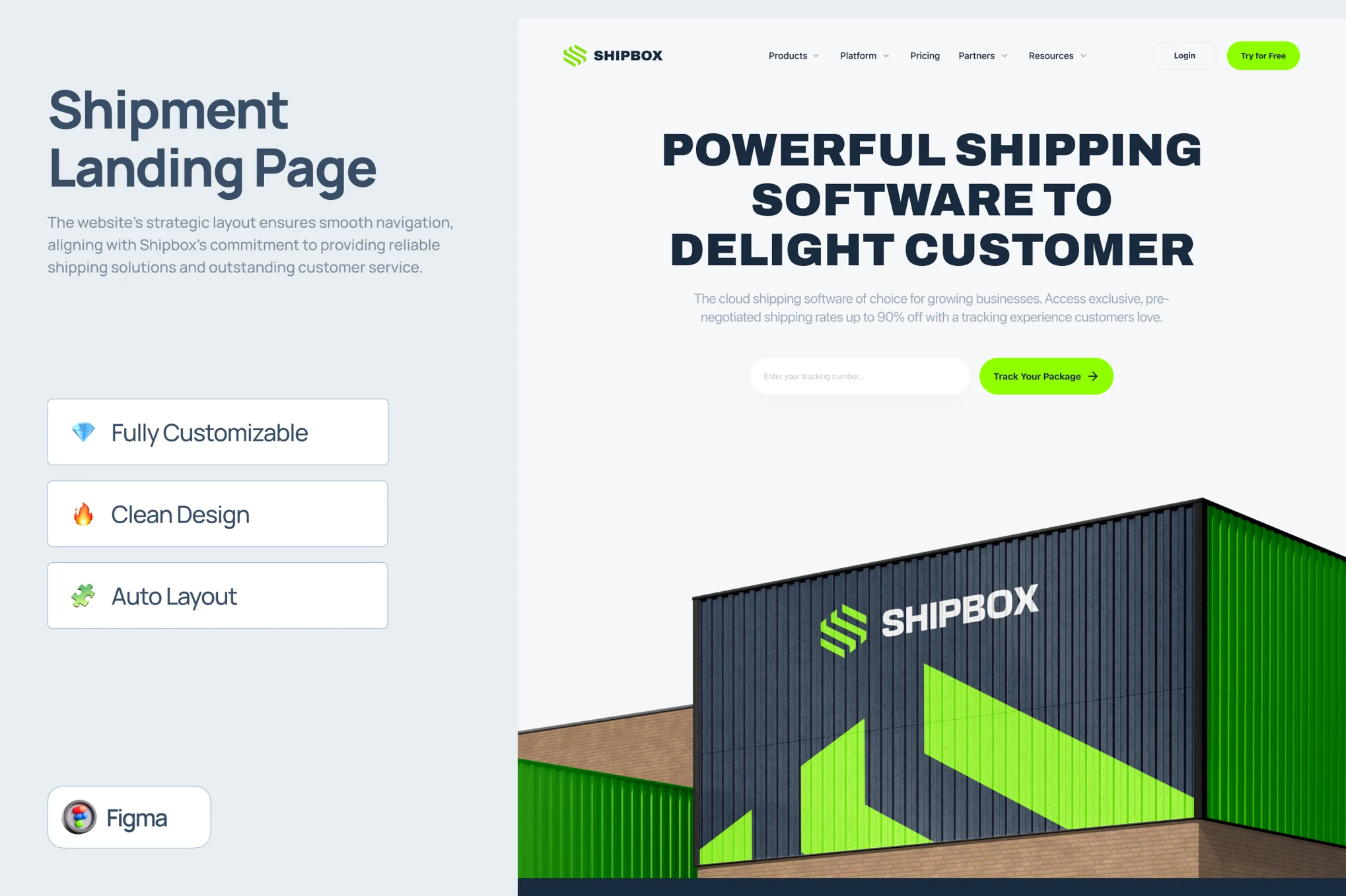 运输登陆页 – 船舶箱网页UI模板 (fig)