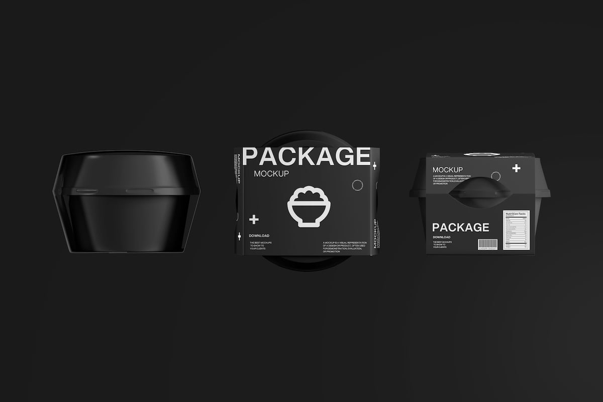 极简主义食品容器包装模型样机 (PSD)