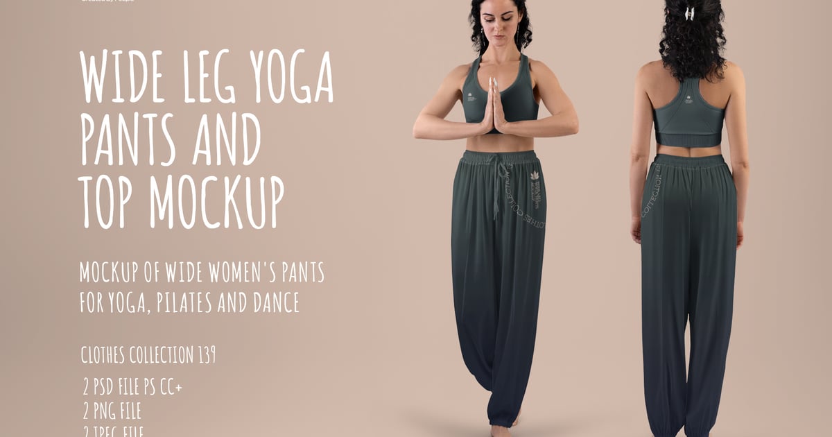 2 款宽腿裤样机和瑜伽上衣