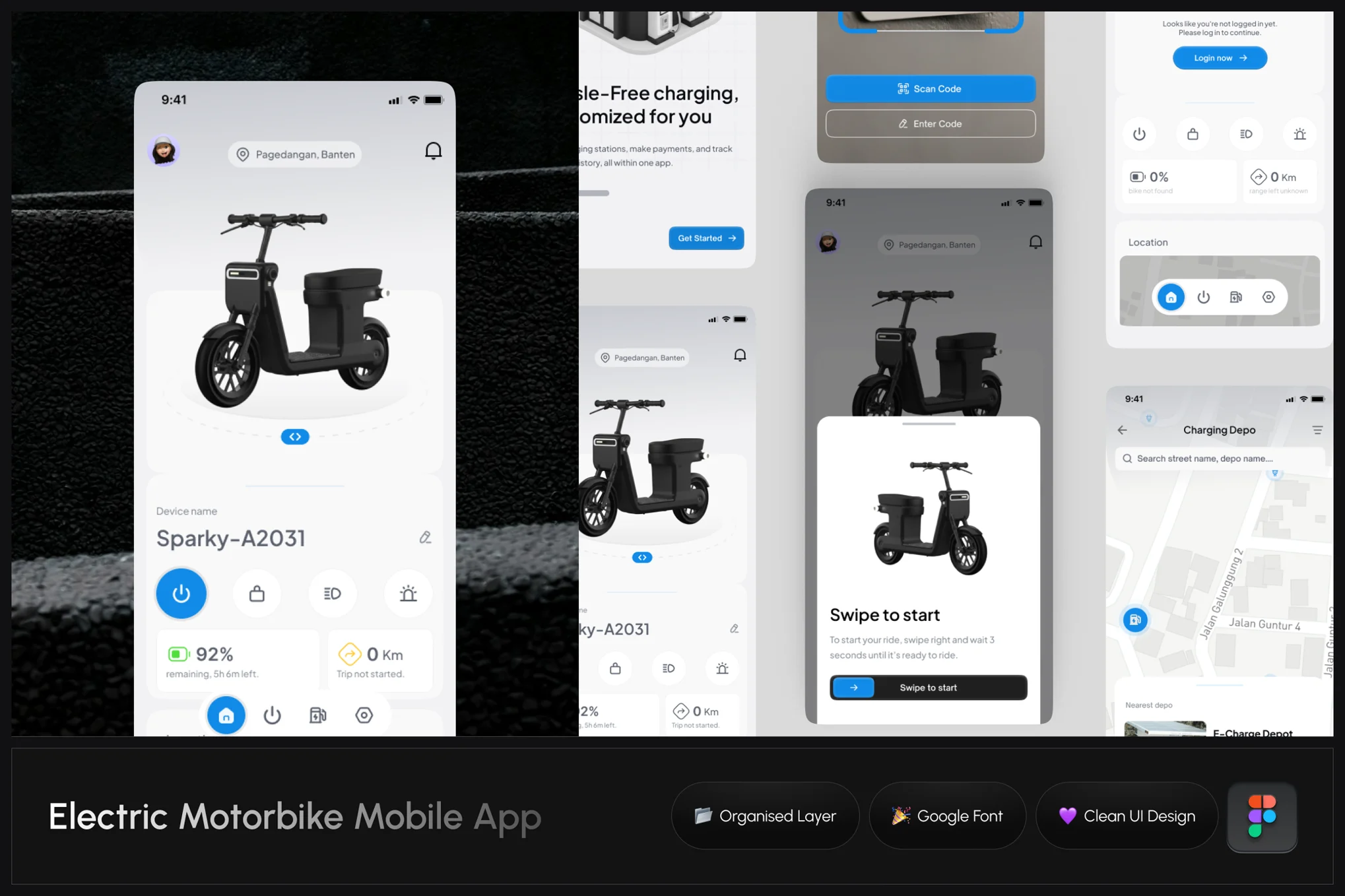 摩托车电动移动应用APP UI KIT (fig)