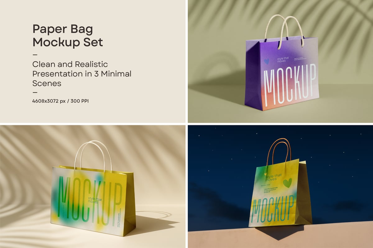 纸袋样机套装样机 (PSD)