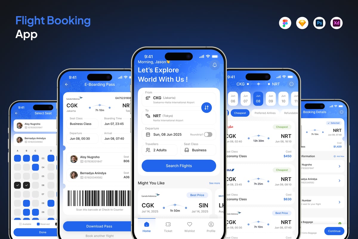 机票预订应用APP UI KIT