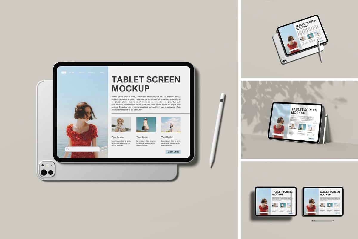 iPad模型 (PSD,PDF)