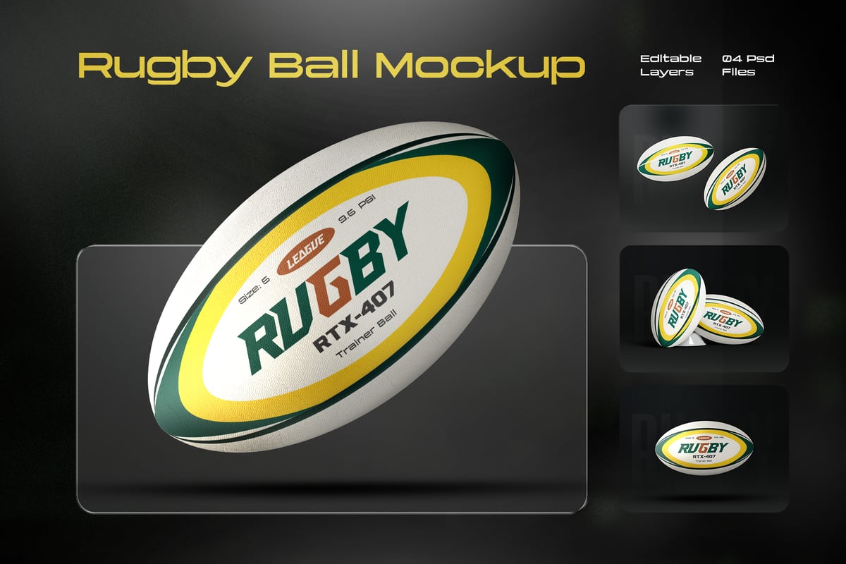 橄榄球模型套装样机 (PSD)