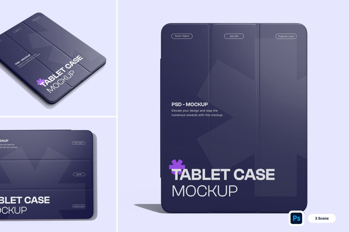 平板电脑案例iPad模型样机 (PSD)