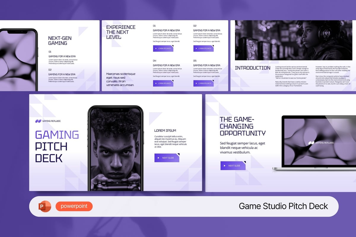 游戏工作室PPT模板 (PPTX)
