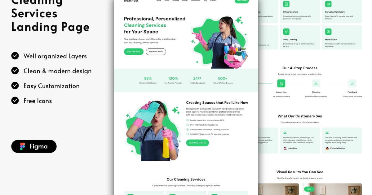 Clean & Fresh – 清洁服务登陆页面