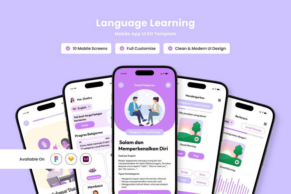 语言学习应用APP UI KIT