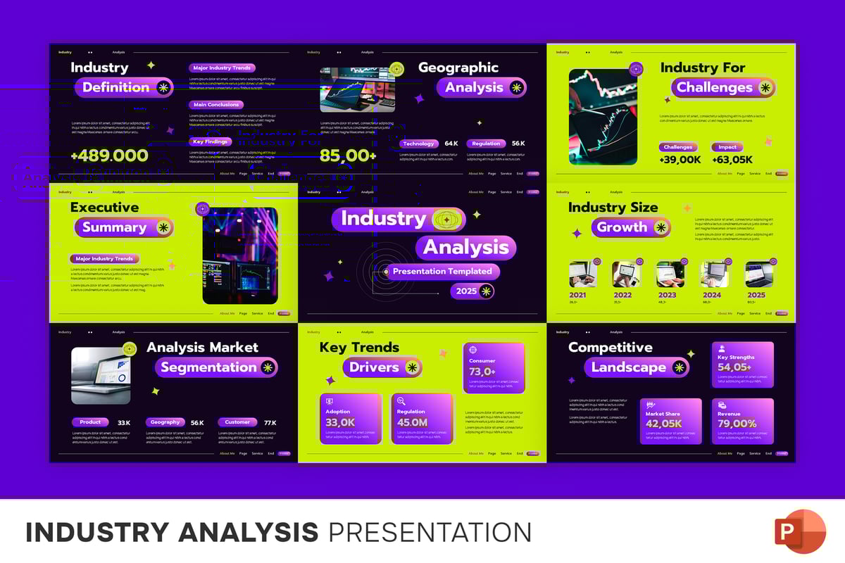 行业分析PPT模板 (PPTX)
