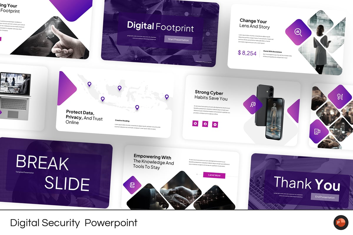 数字网络安全性PPT模板 (PPT,PPTX)