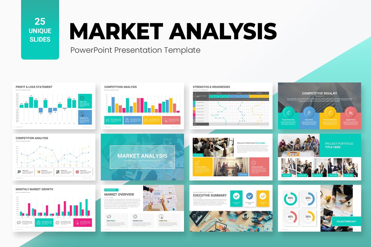 市场分析PPT模板 (PPTX)