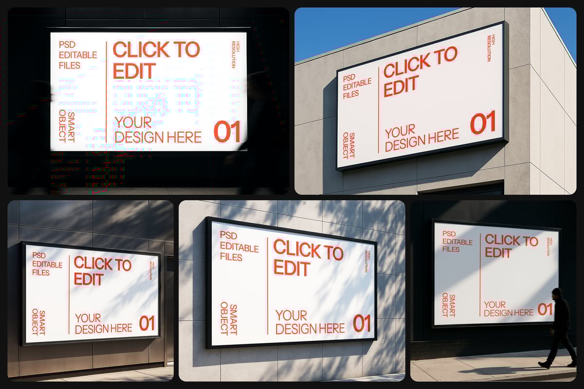 户外广告牌样机 (PSD)
