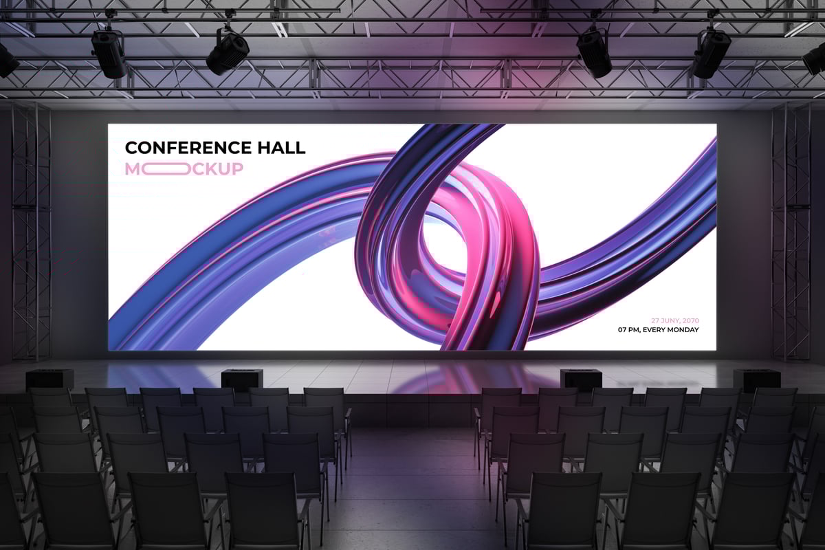 会议厅屏幕模型样机 (PSD)