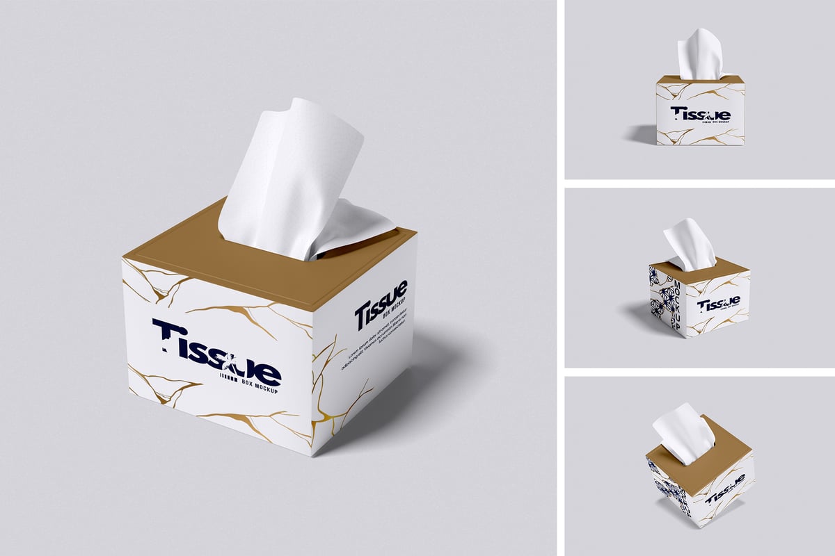 纸巾盒模型样机 (PDF,PSD)