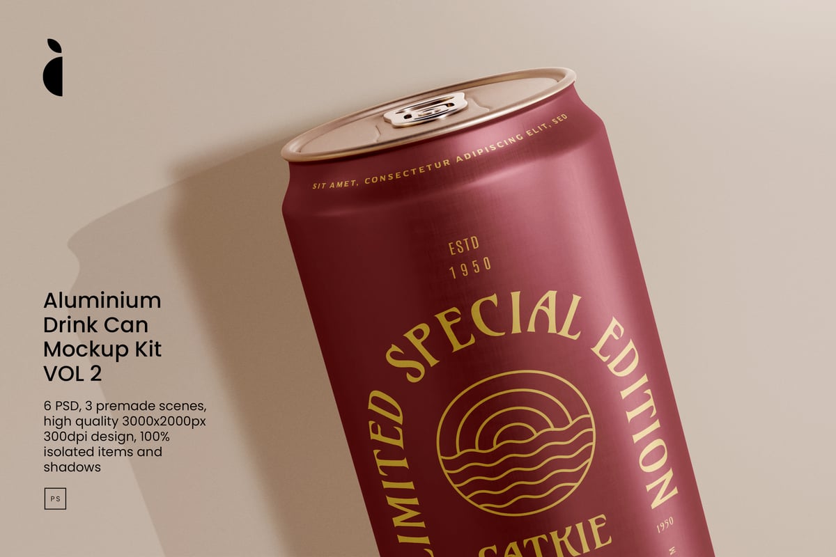 铝易拉罐模拟套件2卷样机 (PSD)