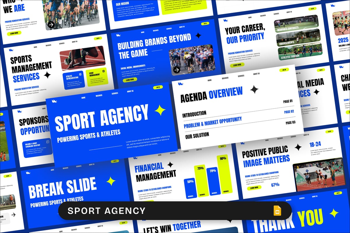 体育公司PPT模板 (PPTX)