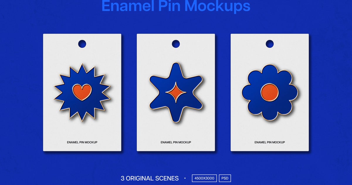 珐琅别针标志模型