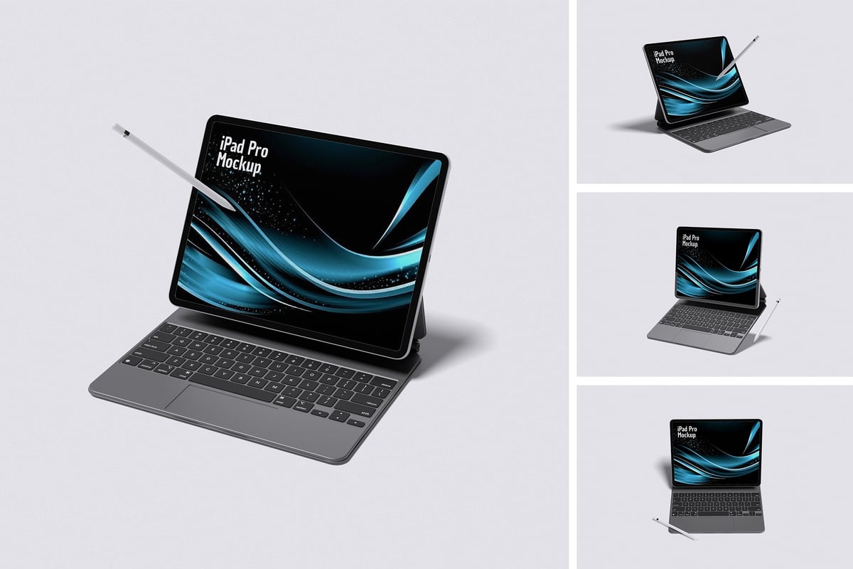 iPad Pro模型样机 (PSD,PDF)