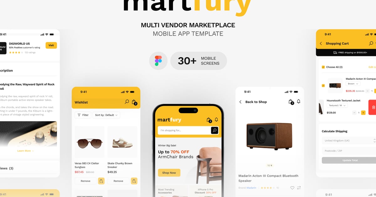 Martfury – 市场移动应用 Figma 模板