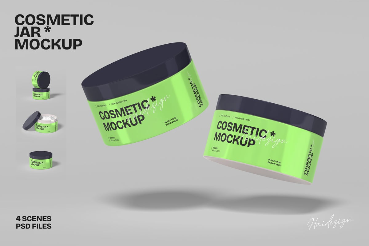 化妆品罐模型样机 (PSD)