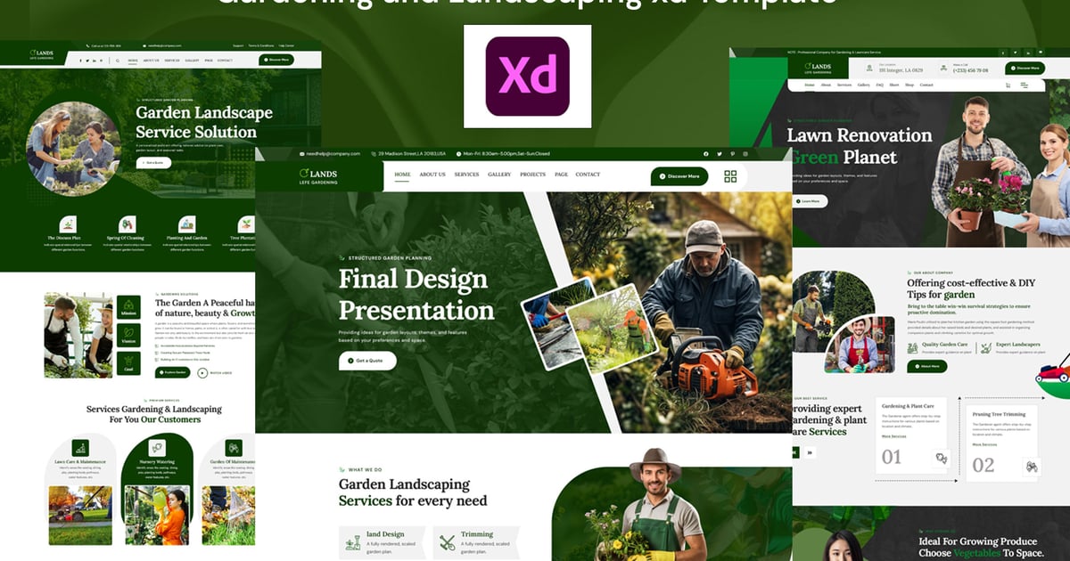 Lands – 园艺和景观设计 xd 模板