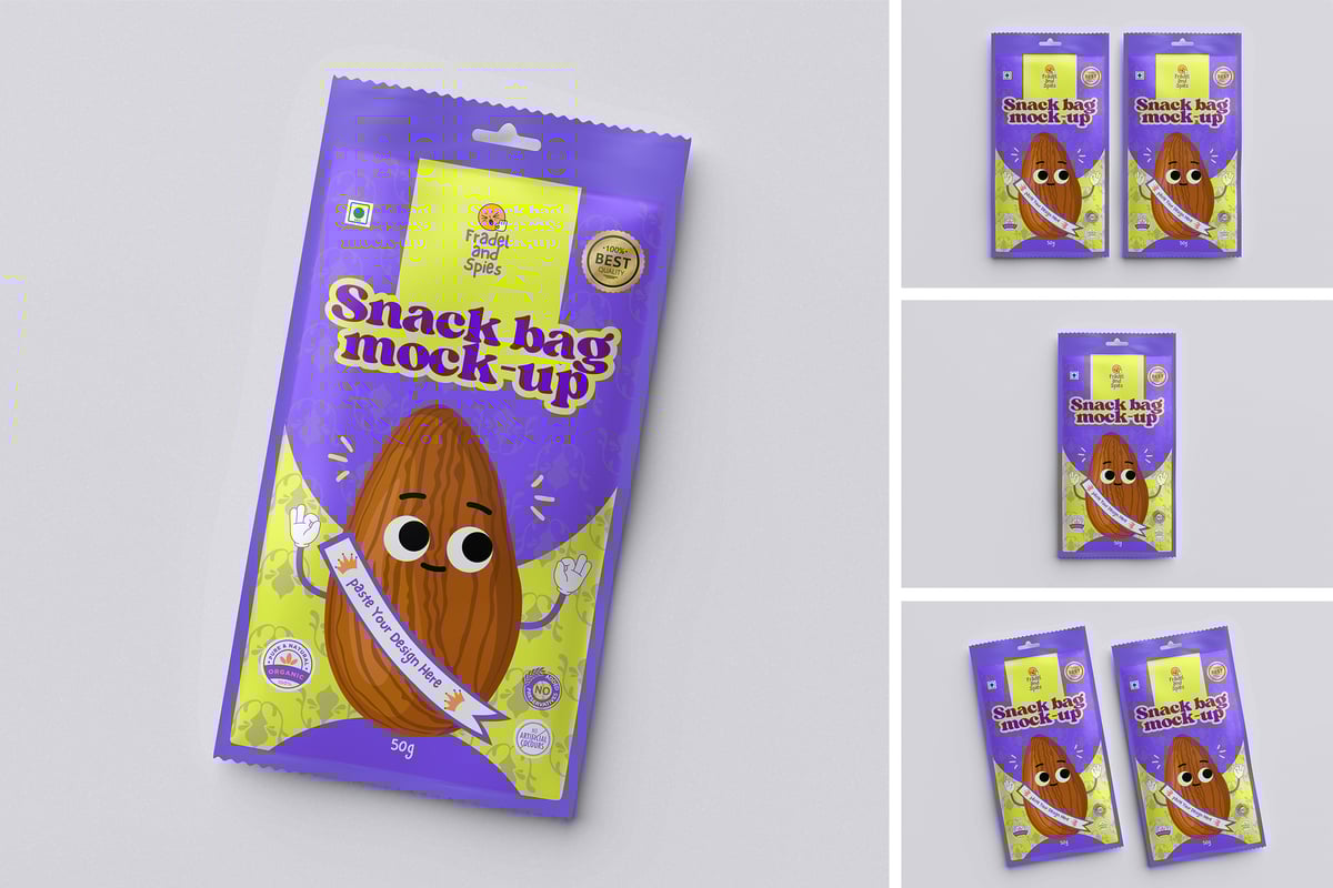 小吃袋模型样机 (PSD,PDF)