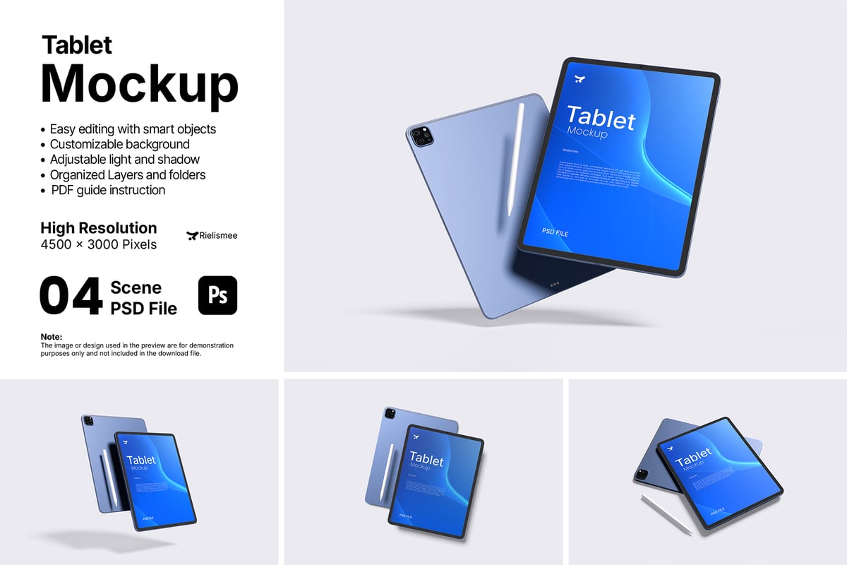 平板电脑模型样机 (PSD)