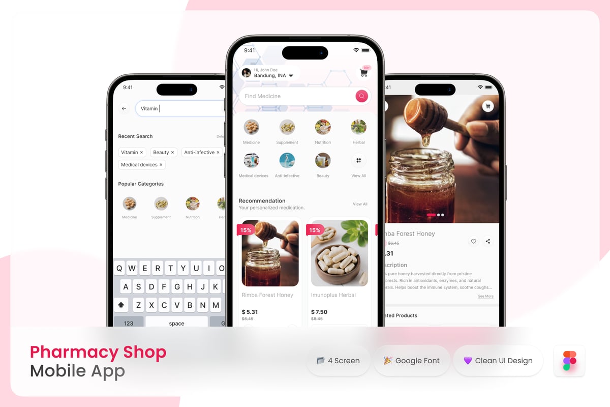 药店移动应用APP UI KIT (FIG)