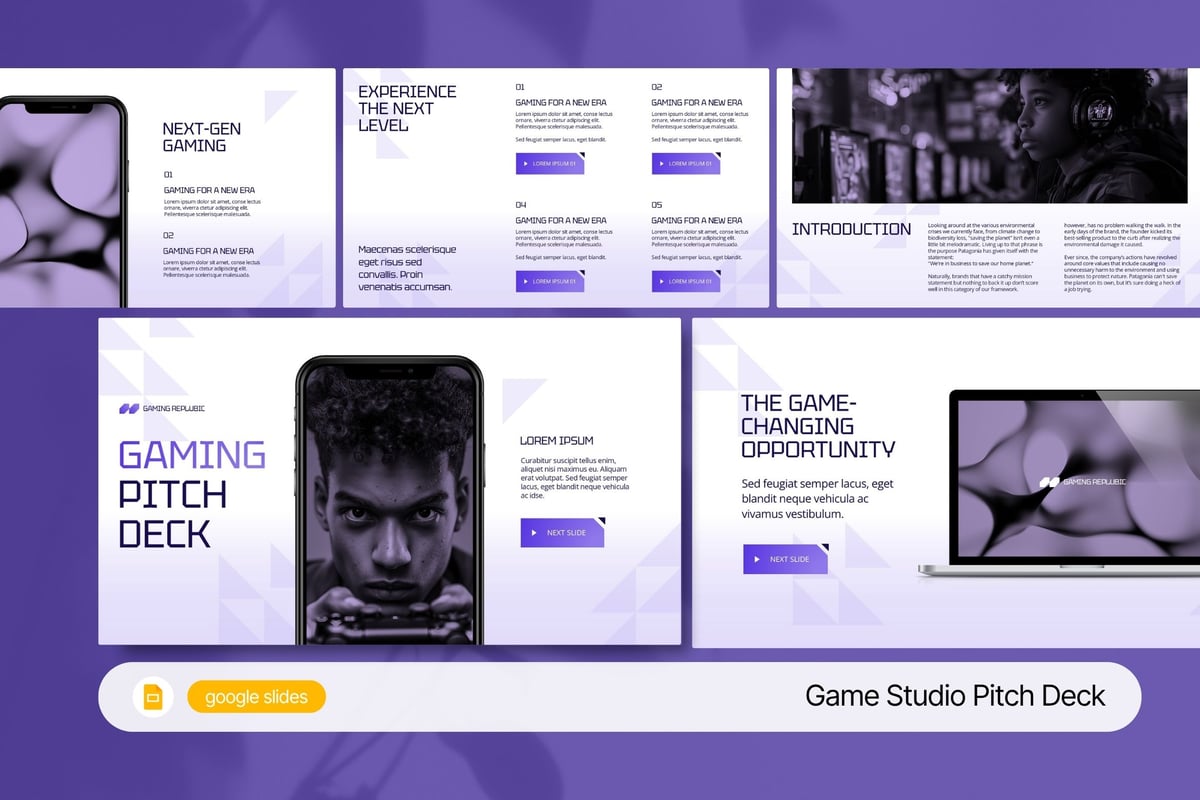 游戏工作室PPT模板 (PPTX)