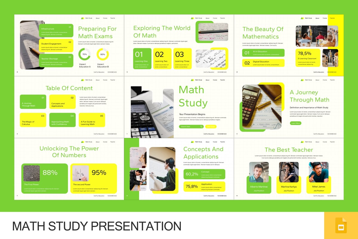 数学研究PPT模板 (PPTX)