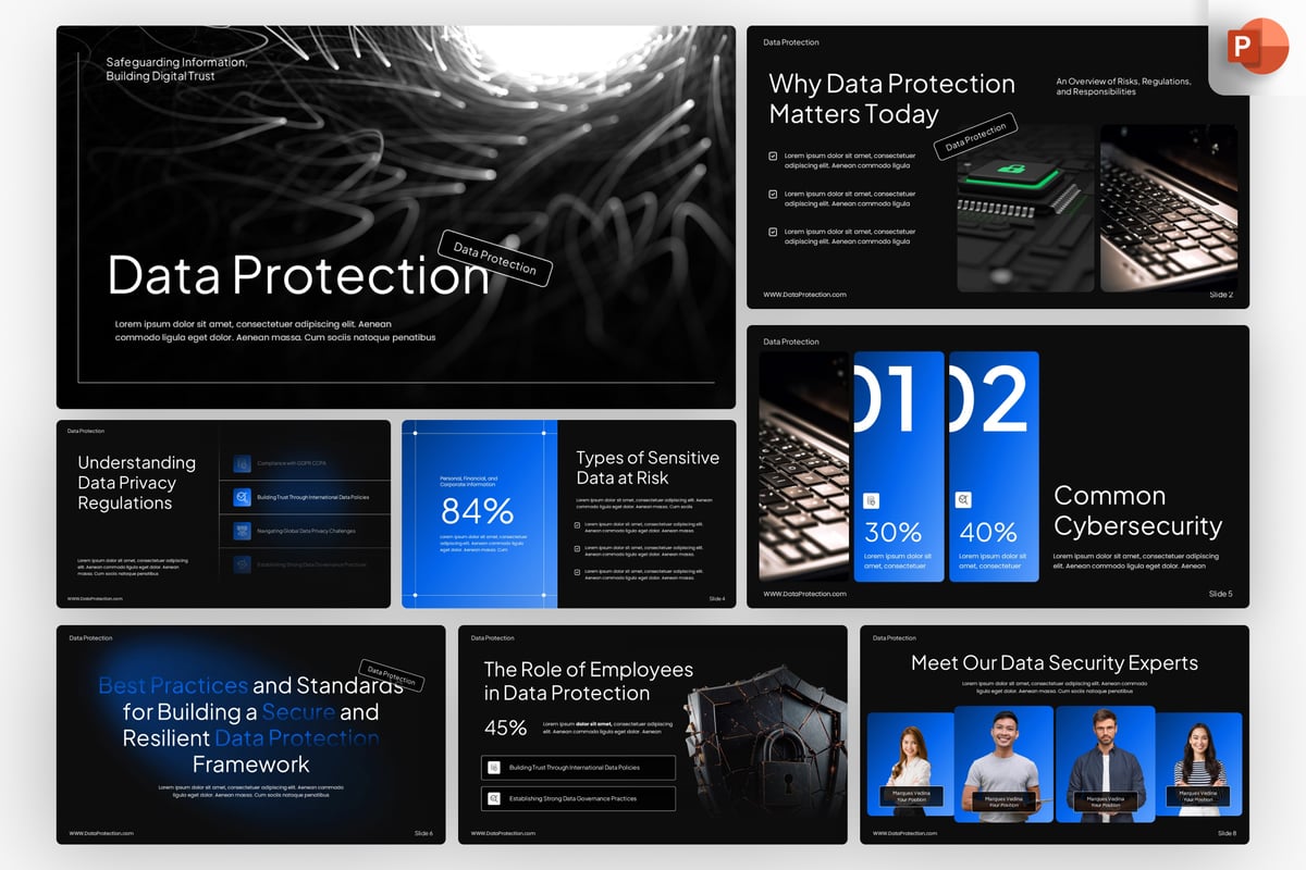 数据保护PPT模板 (PPTX)