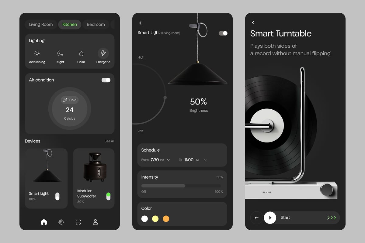 智能居家控制 APP UI KIT (FIG)