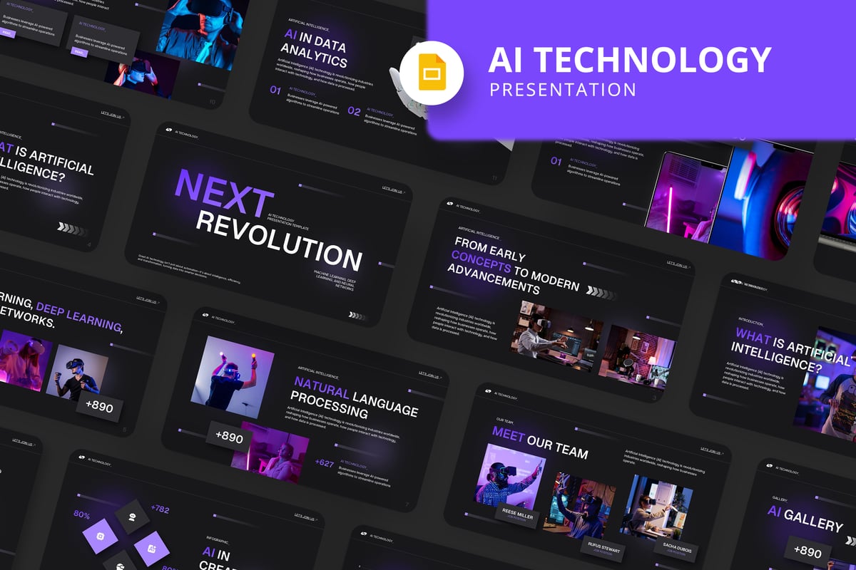 AI技术PPT模板 (PPTX)