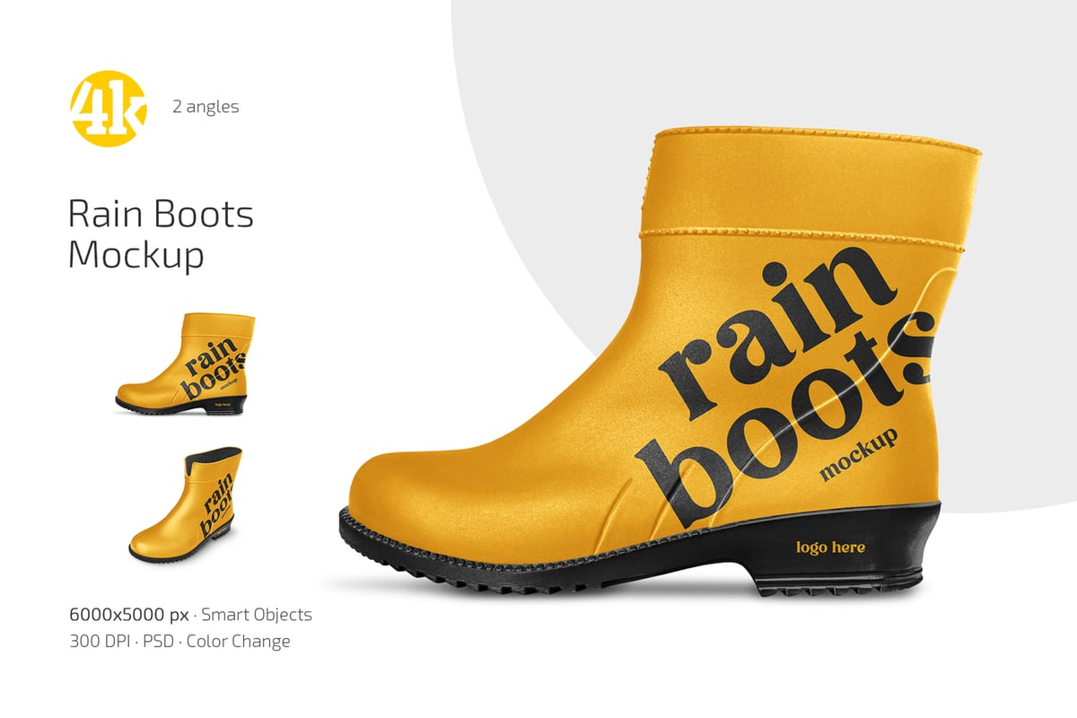 雨靴模型套装样机 (PSD)