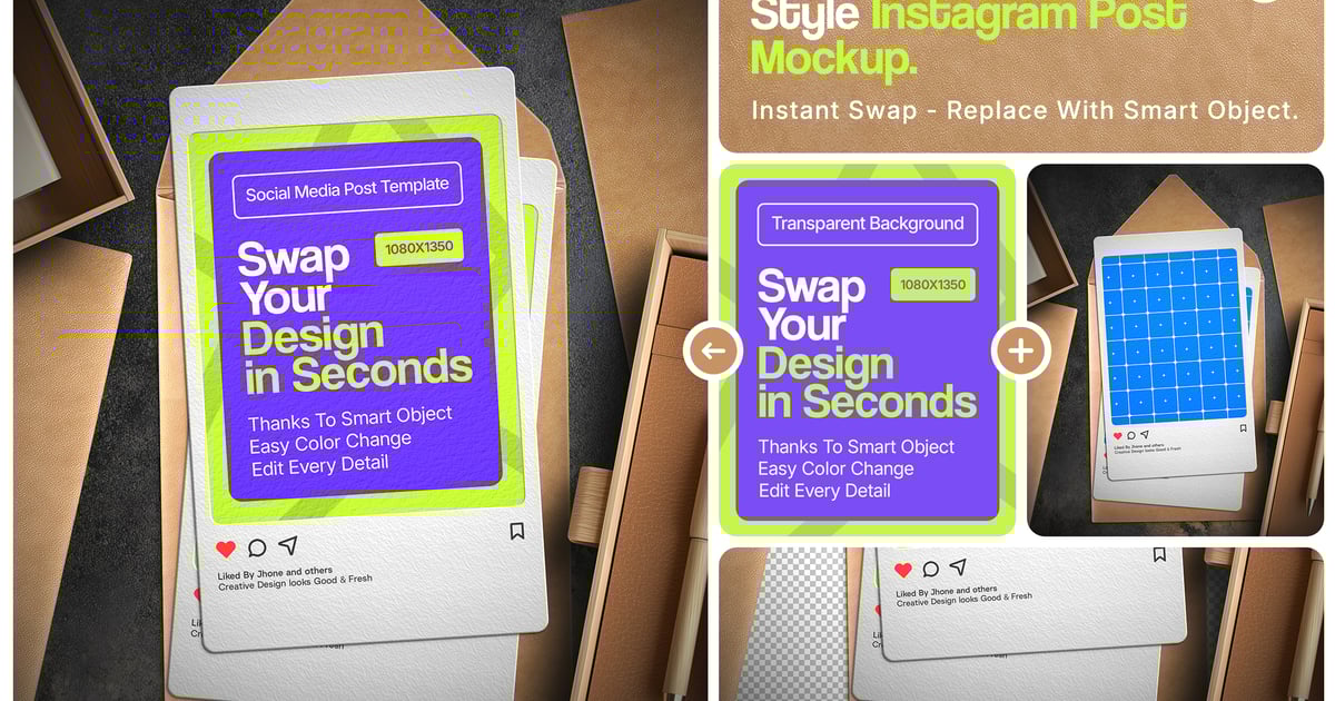 礼品卡风格的Instagram帖子模型