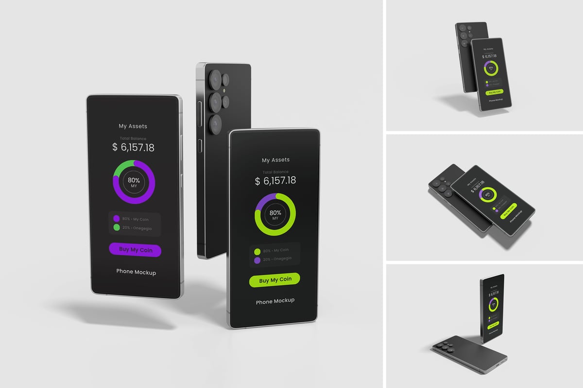 智能手机模型样机 (PSD)