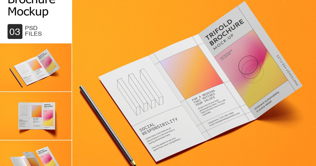 三折小册子模型