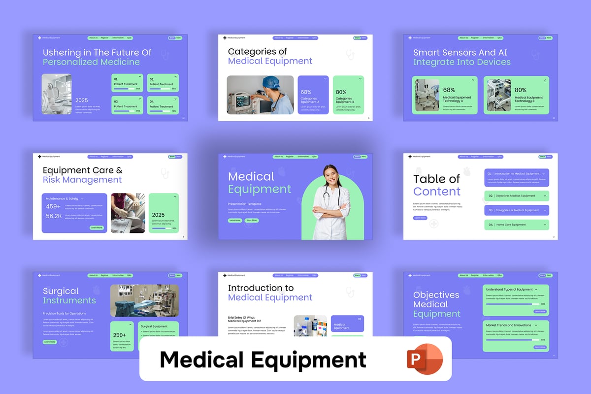 医疗设备PPT模板 (PPTX)