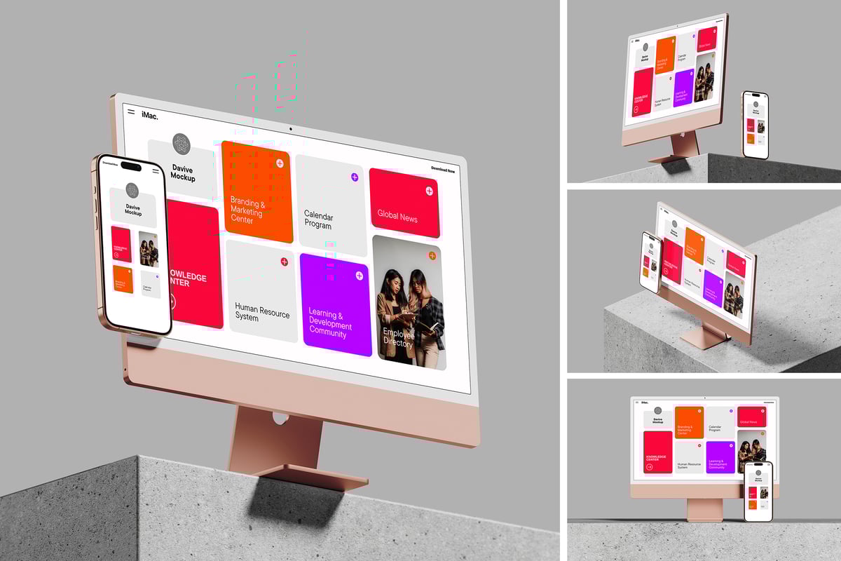 iMac和iPhone模型样机 (PDF,PSD)