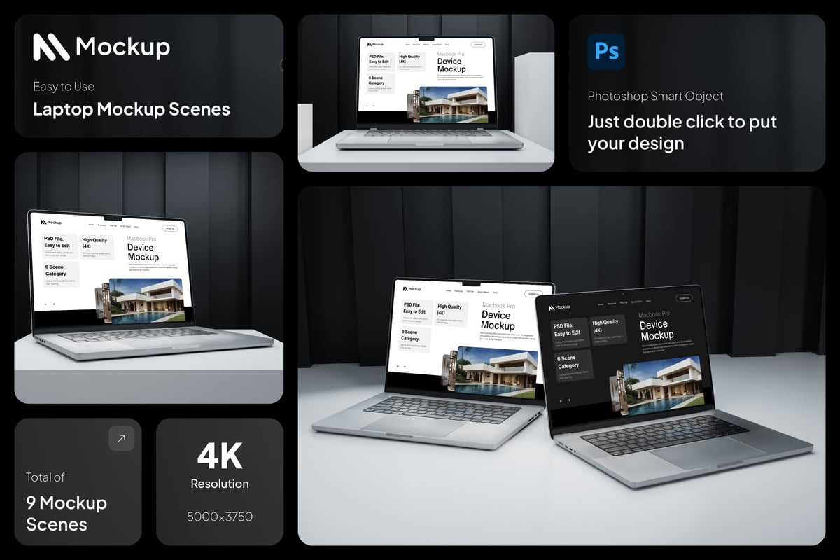 MacBook模型样机 (PSD)