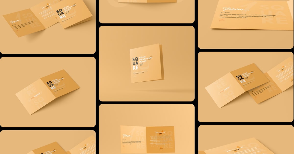 方形折叠邀请卡模型 V3