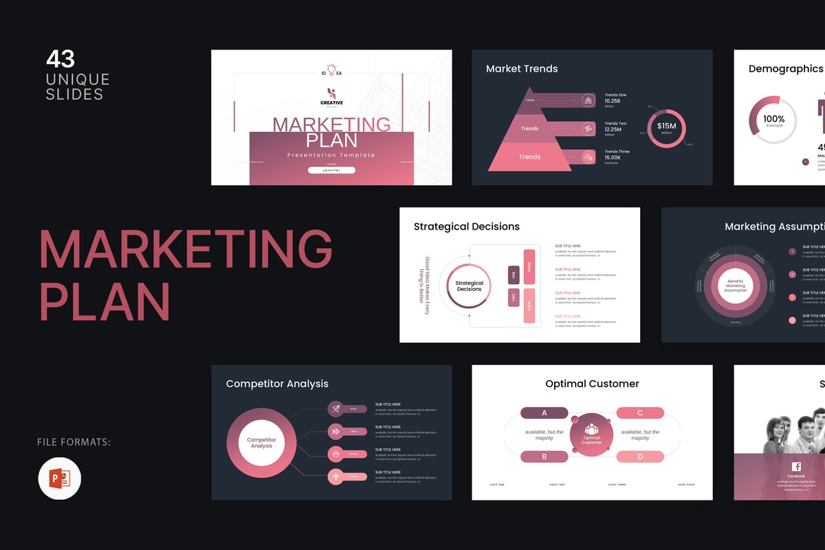 营销计划演示PPT模板 (PPTX)