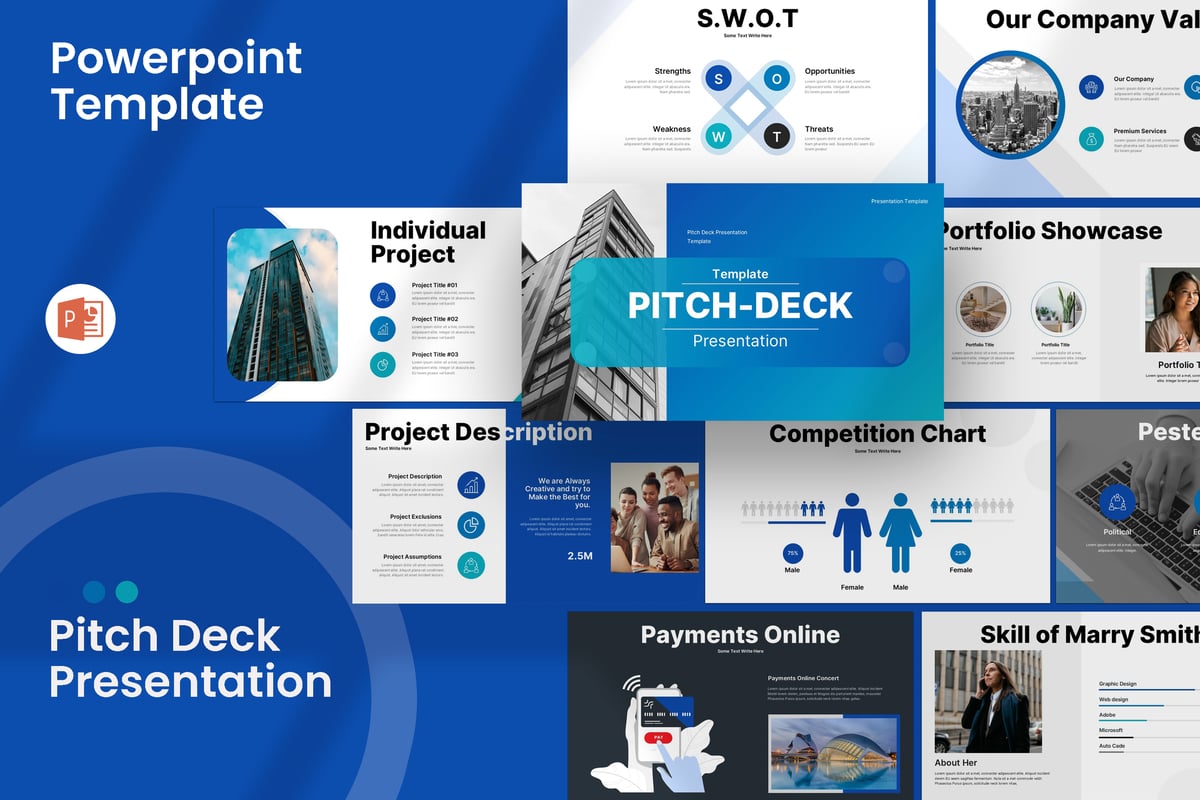 项目路演模板PPT模板 (PPTX)
