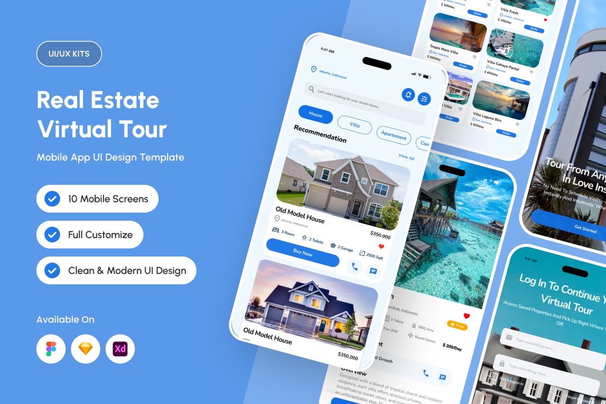 房地产应用APP UI KIT (FIG,SKETCH,XD)