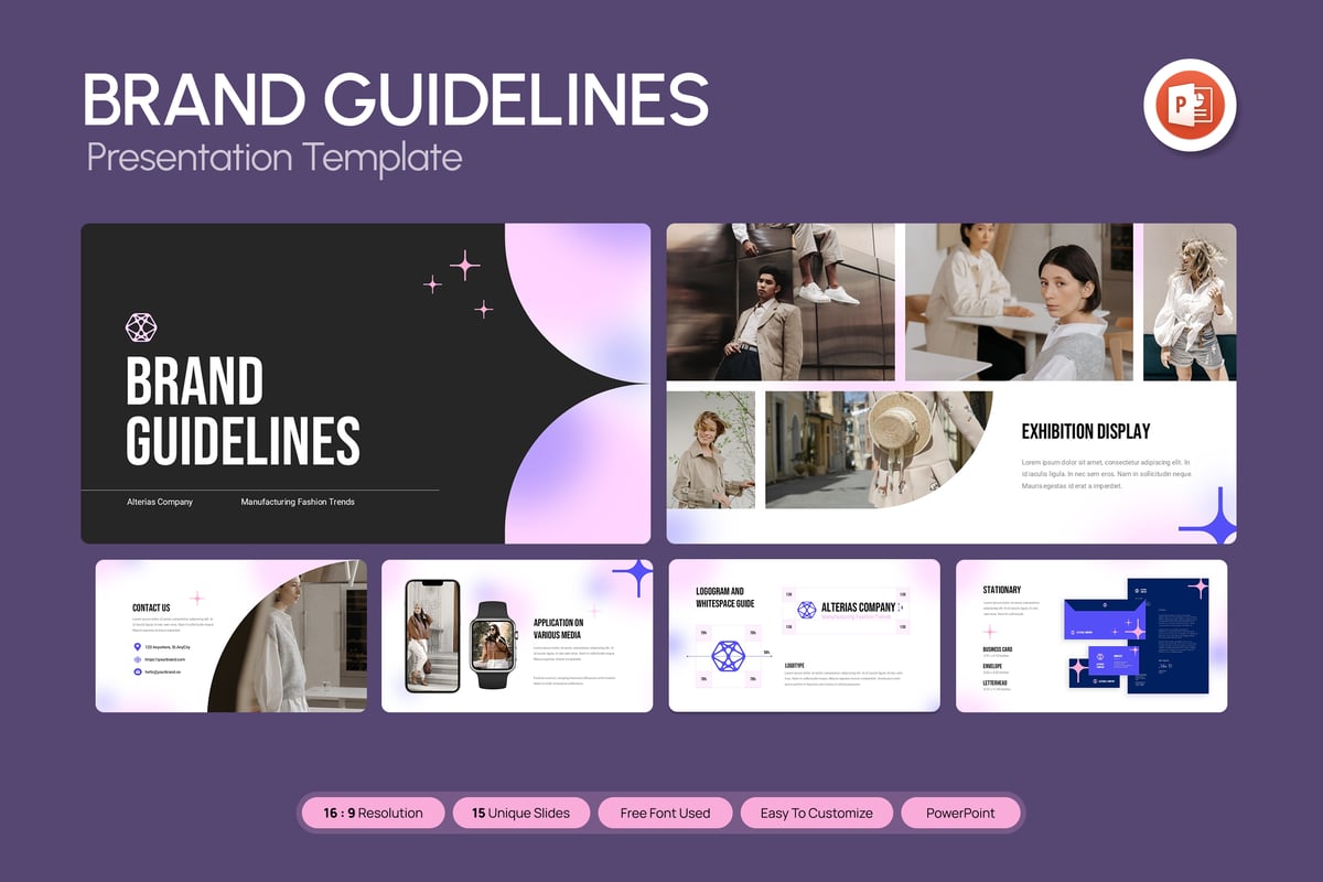 品牌指南PPT模板 (PPTX)