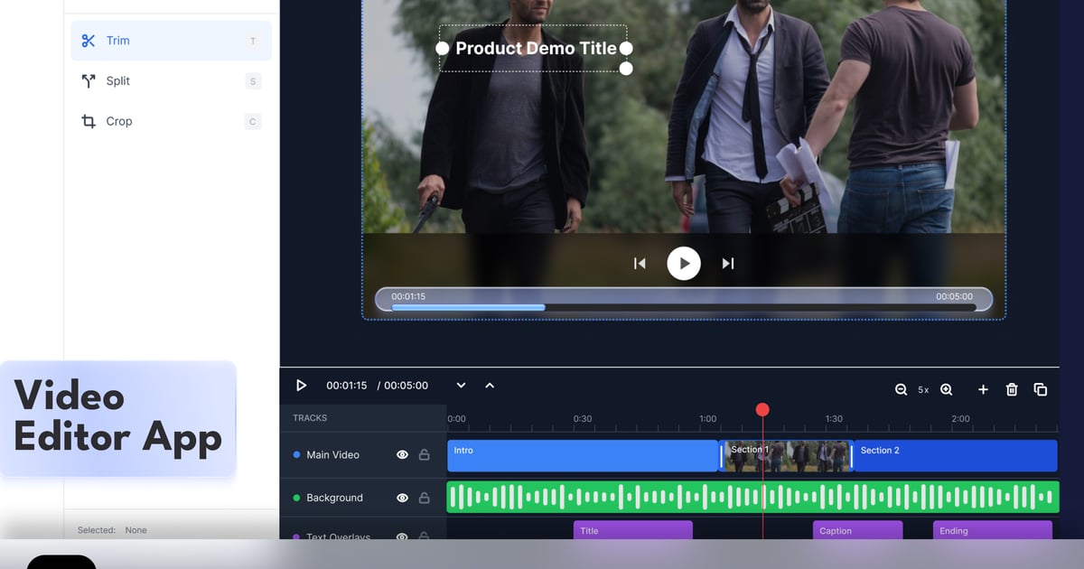 视频编辑器屏幕桌面应用程序 Figma 模板