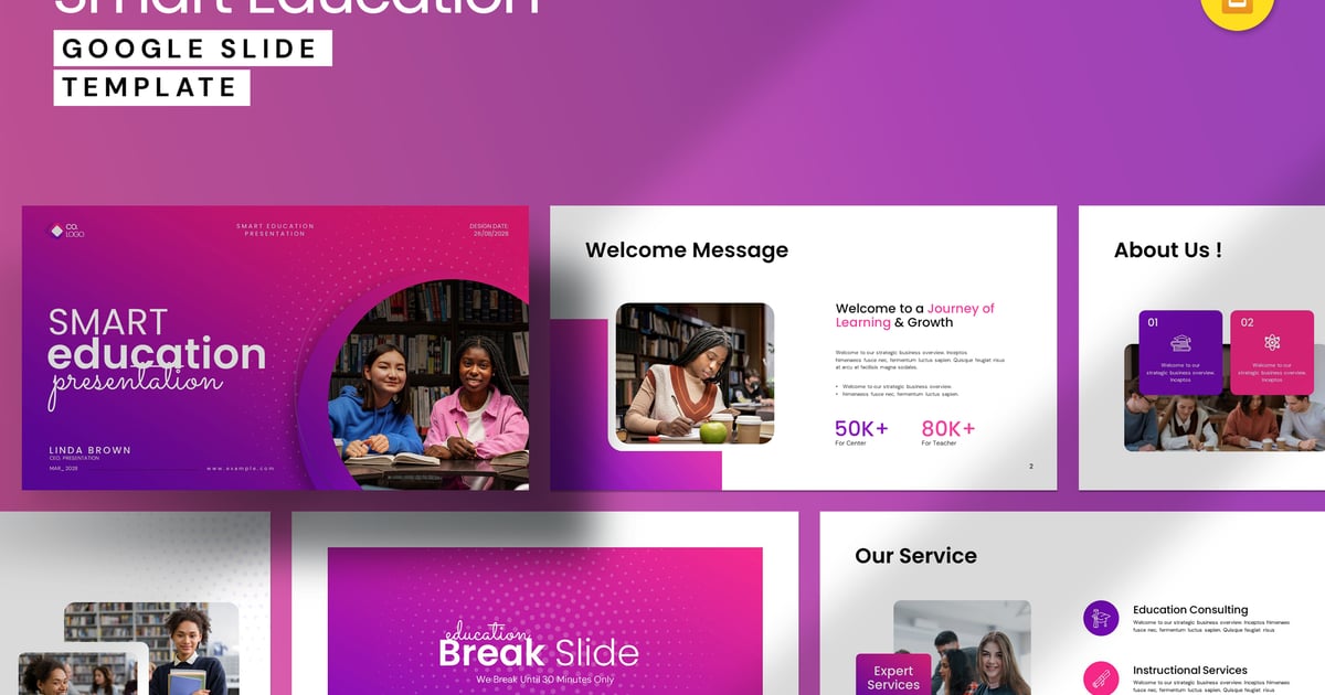 智能教育Google幻灯片模板